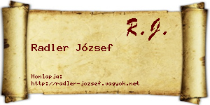 Radler József névjegykártya